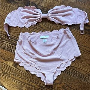 Marysia Swim Pink Scalloped Bikini Set